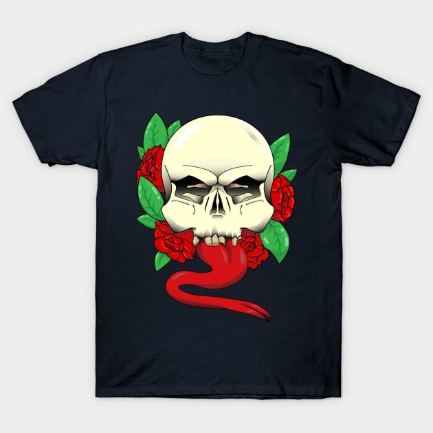 skull and roses T-Shirt by MushroomEye